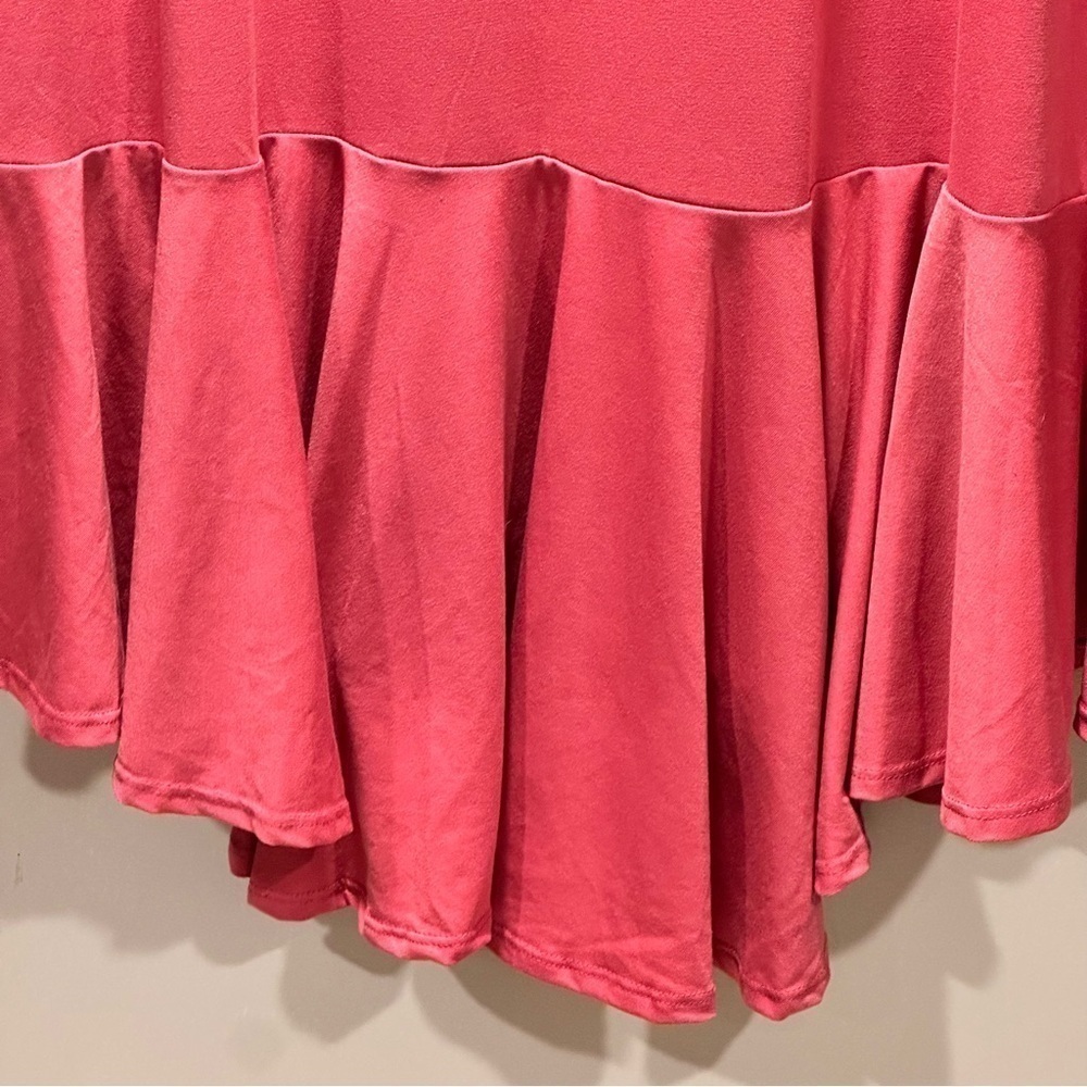 LulaRoe Maurine Dress Long Sleeve 3/4 Bell Sleeve Ruffle Hem Line Red 8-10 M - Picture 9 of 16